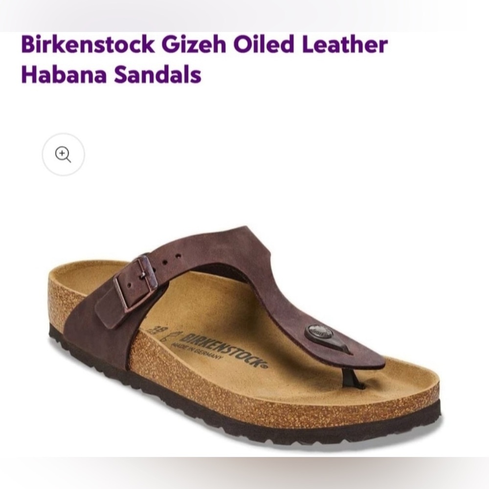 Birkenstock Gizeh Habana Brown Oiled Nubuck Leather Sandals Women's 7/ 38EU